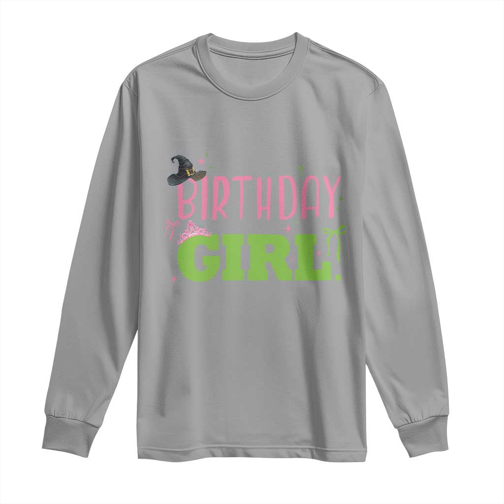 Birthday Girl Long Sleeve Shirt Witch Pink Green Toddler Baby 1st 2nd 3rd 4th 5th 6th 7th TS10 Sport Gray Print Your Wear