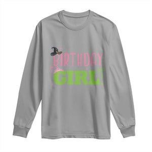 Birthday Girl Long Sleeve Shirt Witch Pink Green Toddler Baby 1st 2nd 3rd 4th 5th 6th 7th TS10 Sport Gray Print Your Wear
