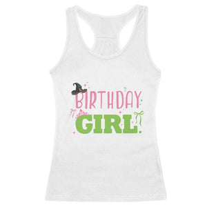 Birthday Girl Racerback Tank Top Witch Pink Green Toddler Baby 1st 2nd 3rd 4th 5th 6th 7th TS10 White Print Your Wear