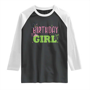 Birthday Girl Raglan Shirt Witch Pink Green Toddler Baby 1st 2nd 3rd 4th 5th 6th 7th TS10 Black White Print Your Wear
