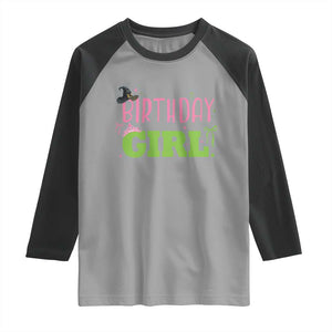 Birthday Girl Raglan Shirt Witch Pink Green Toddler Baby 1st 2nd 3rd 4th 5th 6th 7th TS10 Sport Gray Black Print Your Wear