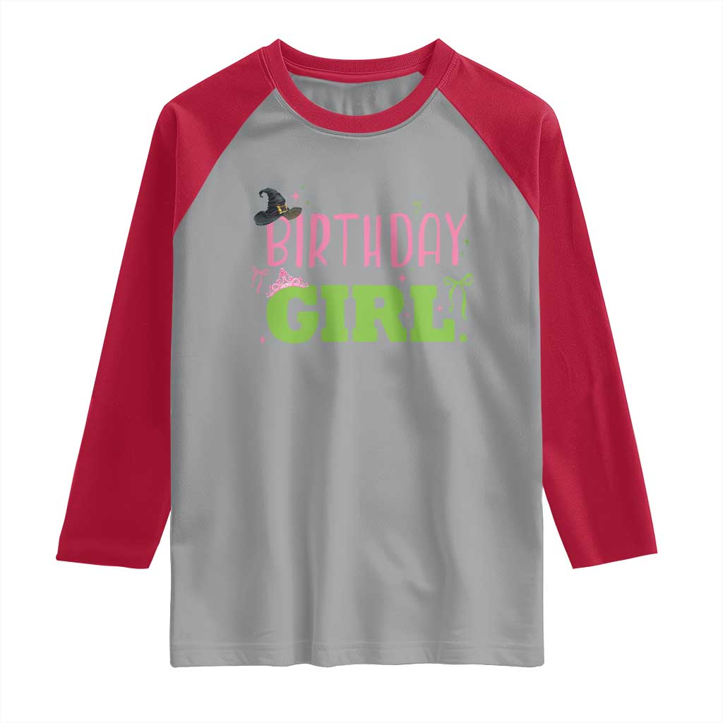 Birthday Girl Raglan Shirt Witch Pink Green Toddler Baby 1st 2nd 3rd 4th 5th 6th 7th TS10 Sport Gray Red Print Your Wear
