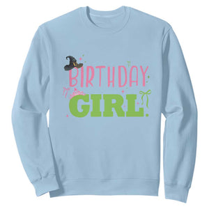 Birthday Girl Sweatshirt Witch Pink Green Toddler Baby 1st 2nd 3rd 4th 5th 6th 7th TS10 Light Blue Print Your Wear