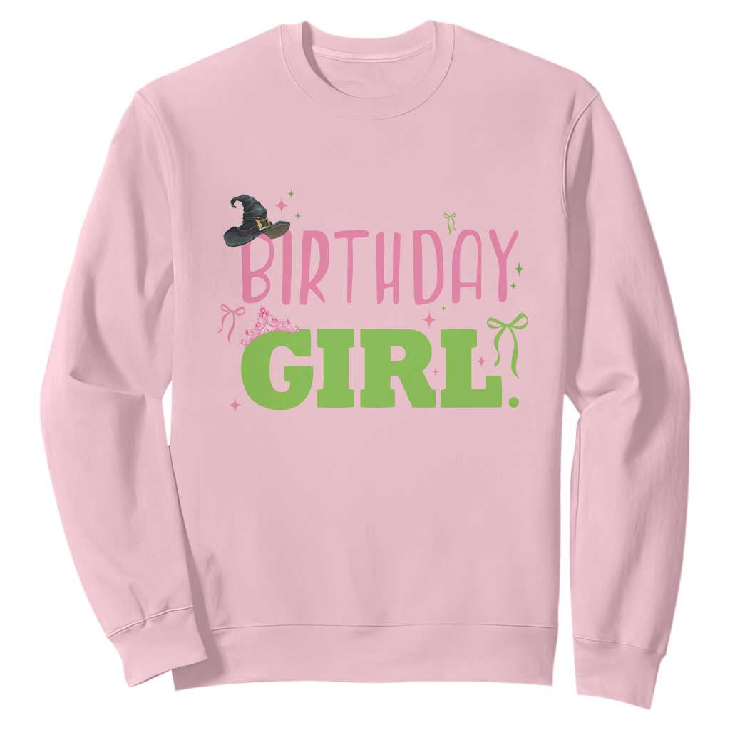 Birthday Girl Sweatshirt Witch Pink Green Toddler Baby 1st 2nd 3rd 4th 5th 6th 7th TS10 Light Pink Print Your Wear