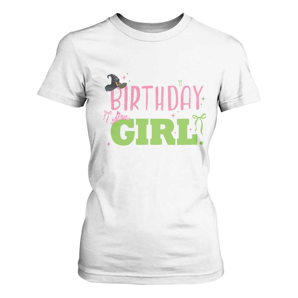 Birthday Girl T Shirt For Women Witch Pink Green Toddler Baby 1st 2nd 3rd 4th 5th 6th 7th TS10 White Print Your Wear