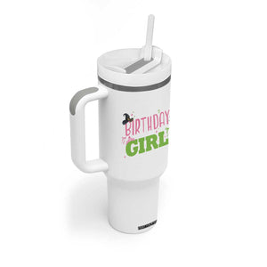 Birthday Girl Tumbler With Handle Witch Pink Green Toddler Baby 1st 2nd 3rd 4th 5th 6th 7th TS10 Print Your Wear