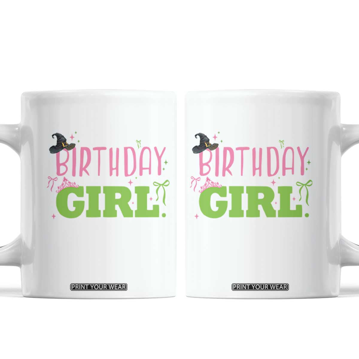 Birthday Girl Coffee Mug Witch Pink Green Toddler Baby 1st 2nd 3rd 4th 5th 6th 7th TS10 White Print Your Wear