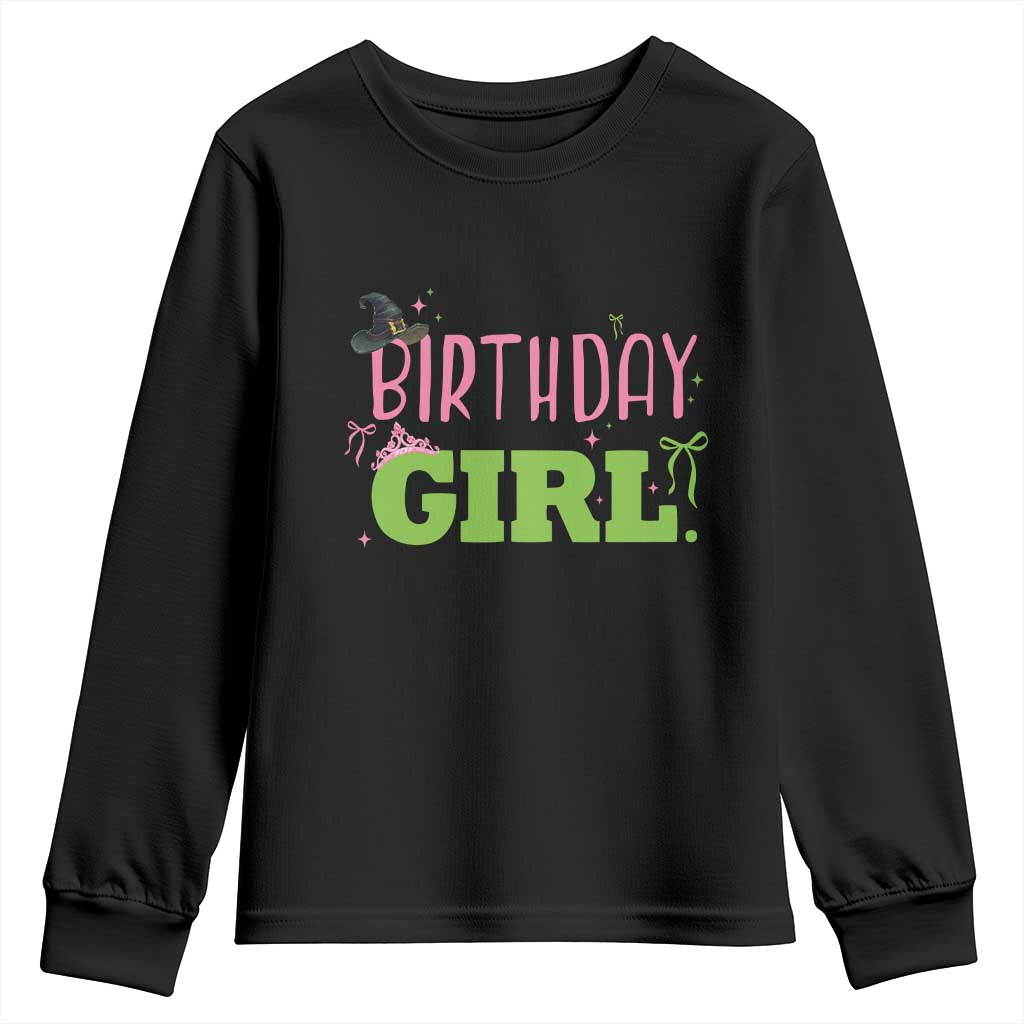 Birthday Girl Youth Sweatshirt Witch Pink Green Toddler Baby 1st 2nd 3rd 4th 5th 6th 7th TS10 Black Print Your Wear
