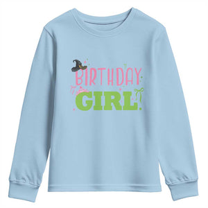 Birthday Girl Youth Sweatshirt Witch Pink Green Toddler Baby 1st 2nd 3rd 4th 5th 6th 7th TS10 Light Blue Print Your Wear