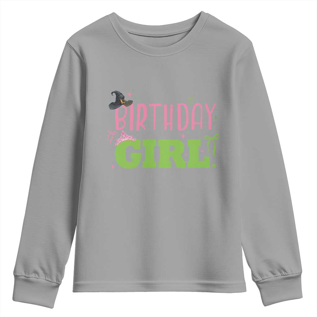 Birthday Girl Youth Sweatshirt Witch Pink Green Toddler Baby 1st 2nd 3rd 4th 5th 6th 7th TS10 Sport Gray Print Your Wear