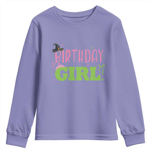 Birthday Girl Youth Sweatshirt Witch Pink Green Toddler Baby 1st 2nd 3rd 4th 5th 6th 7th TS10 Violet Print Your Wear