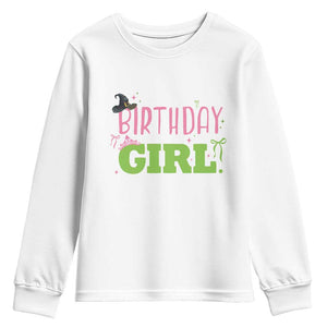 Birthday Girl Youth Sweatshirt Witch Pink Green Toddler Baby 1st 2nd 3rd 4th 5th 6th 7th TS10 White Print Your Wear