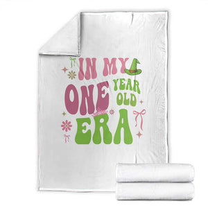 Baby Girl First Birthday Outfit Throw Blanket In My One Year Old Era Witch Pink Green TS10 White Print Your Wear