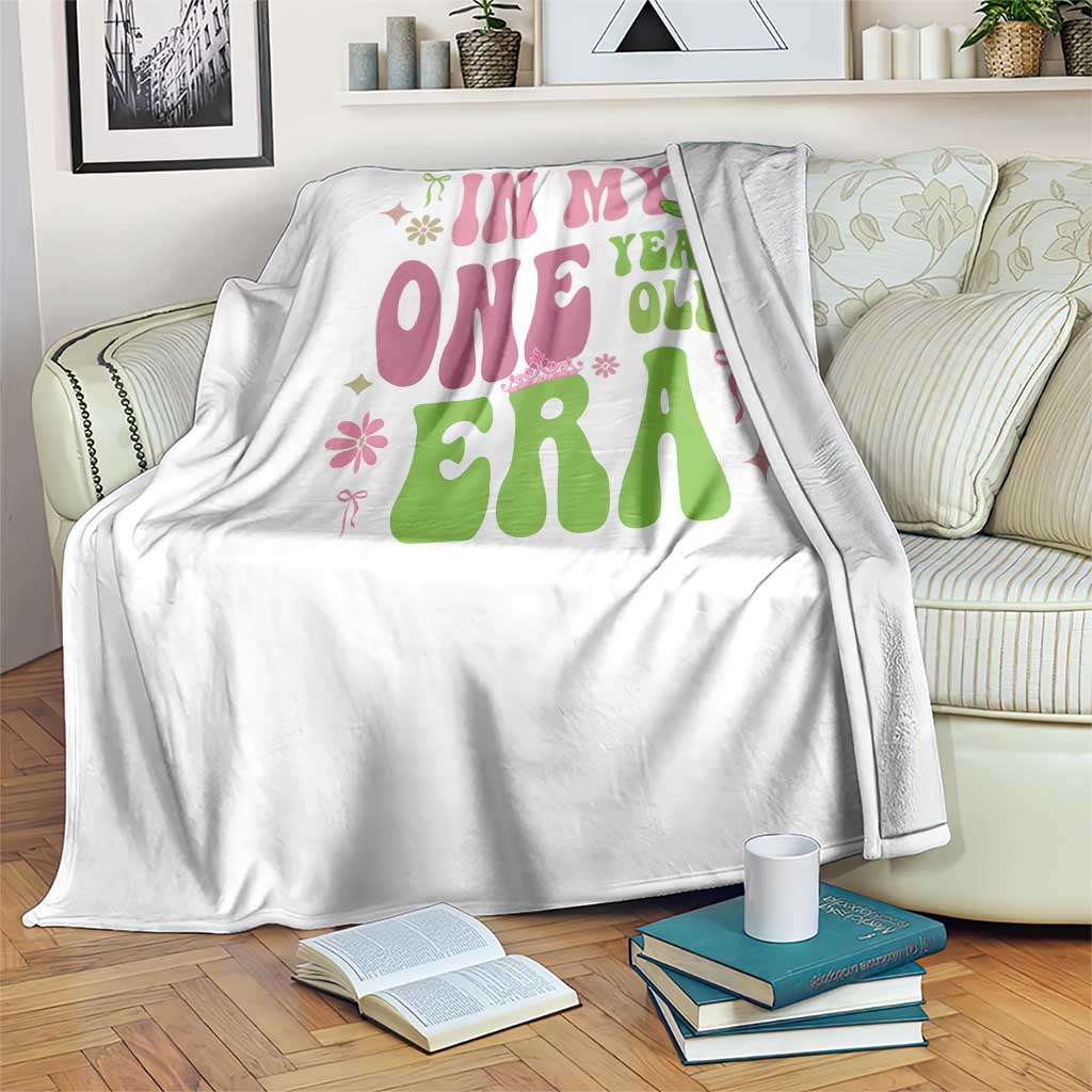 Baby Girl First Birthday Outfit Throw Blanket In My One Year Old Era Witch Pink Green TS10 Print Your Wear