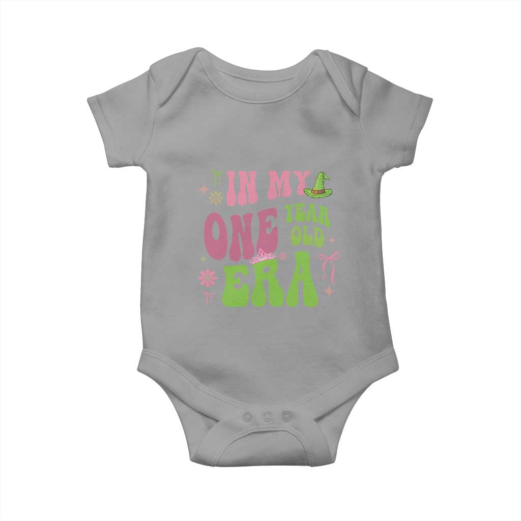 Baby Girl First Birthday Outfit Baby Onesie In My One Year Old Era Witch Pink Green TS10 Sport Gray Print Your Wear