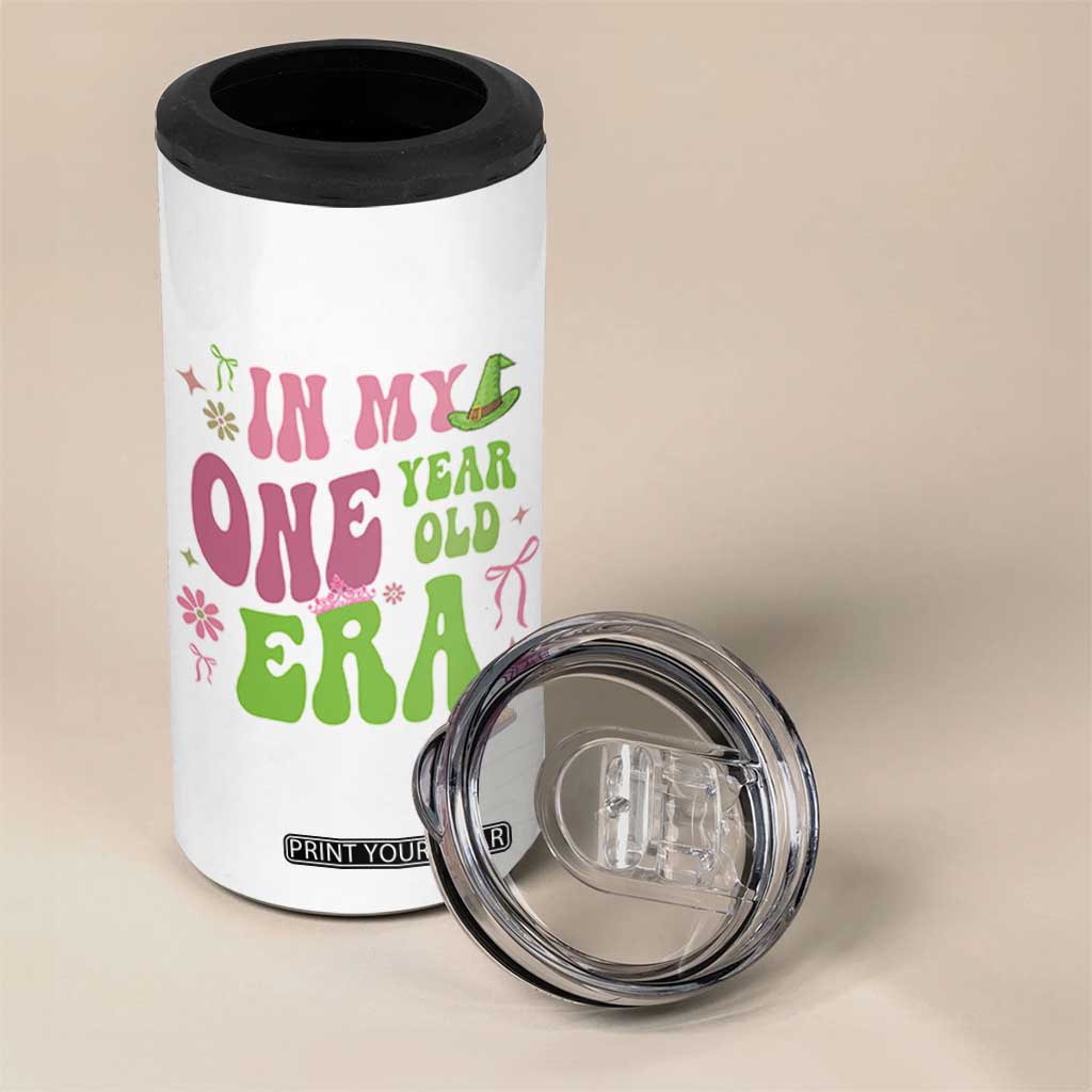 Baby Girl First Birthday Outfit 4 in 1 Can Cooler Tumbler In My One Year Old Era Witch Pink Green TS10 Print Your Wear