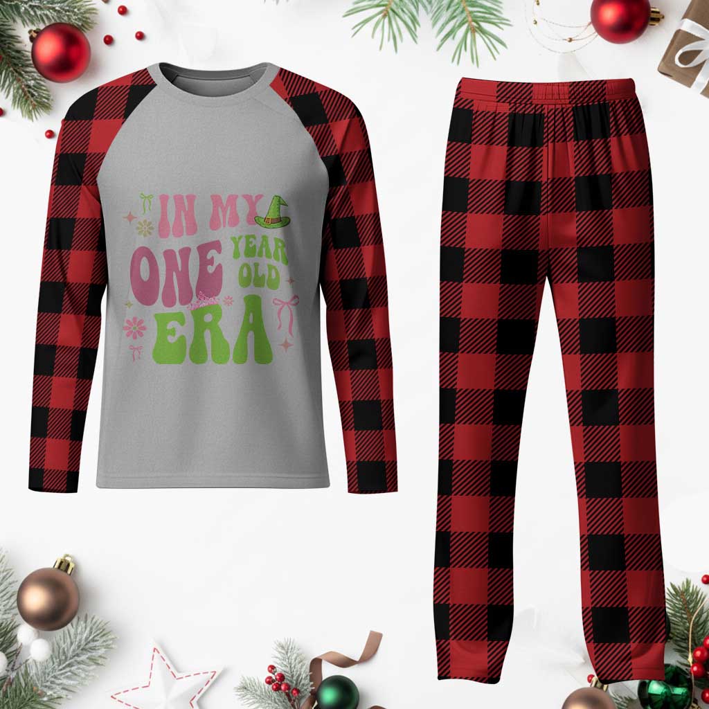 Baby Girl First Birthday Outfit Plaid Pajama Set In My One Year Old Era Witch Pink Green TS10 Buffalo Plaid Print Your Wear