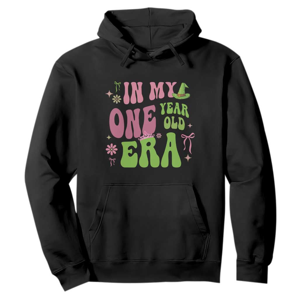 Baby Girl First Birthday Outfit Hoodie In My One Year Old Era Witch Pink Green TS10 Black Print Your Wear