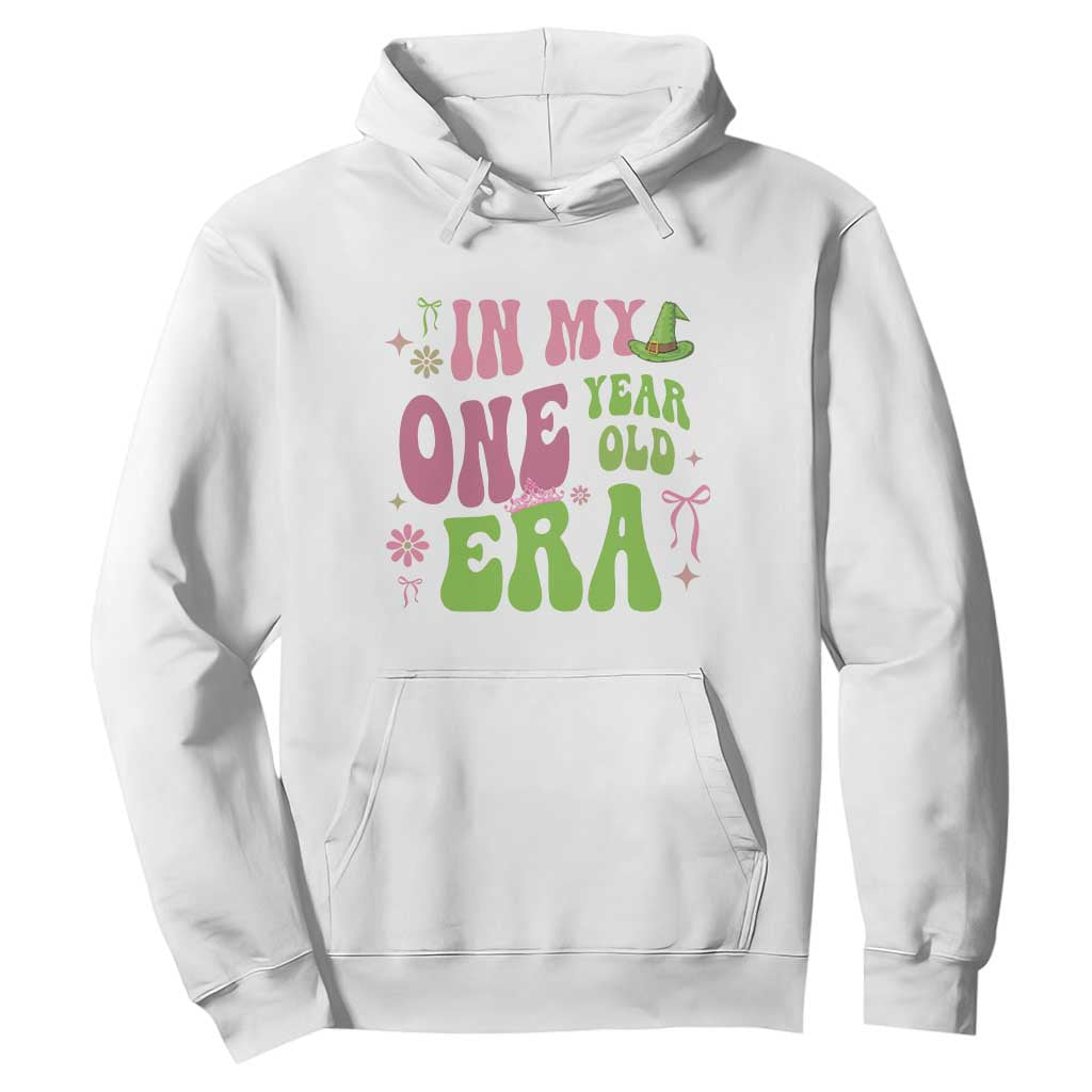 Baby Girl First Birthday Outfit Hoodie In My One Year Old Era Witch Pink Green TS10 White Print Your Wear