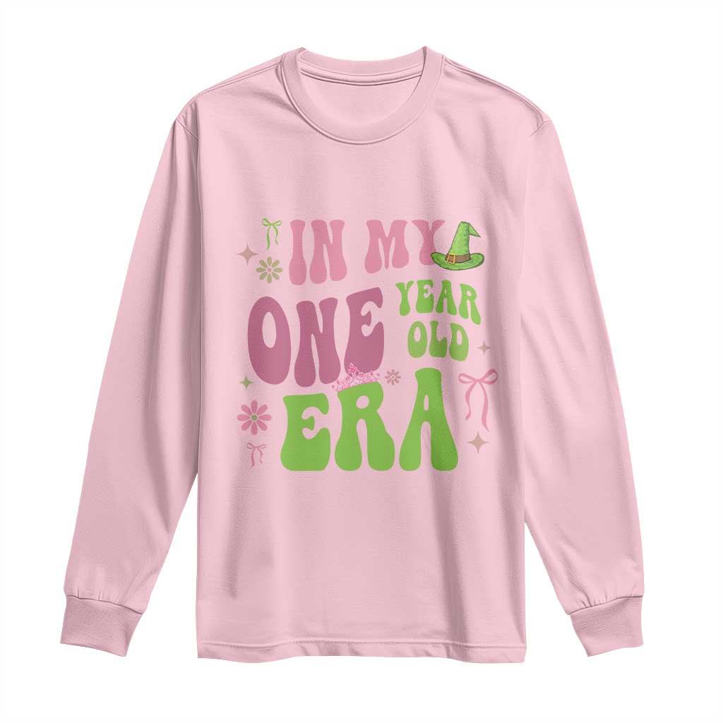 Baby Girl First Birthday Outfit Long Sleeve Shirt In My One Year Old Era Witch Pink Green TS10 Light Pink Print Your Wear