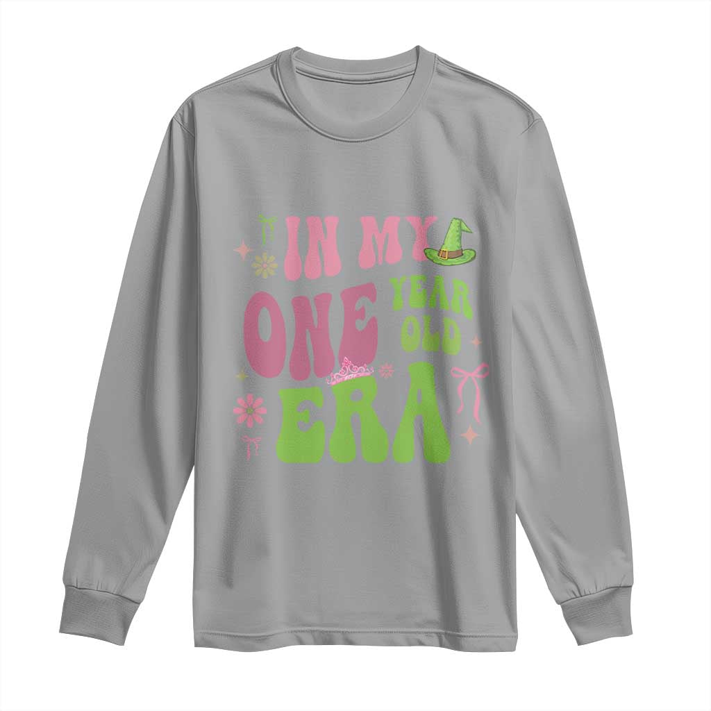 Baby Girl First Birthday Outfit Long Sleeve Shirt In My One Year Old Era Witch Pink Green TS10 Sport Gray Print Your Wear