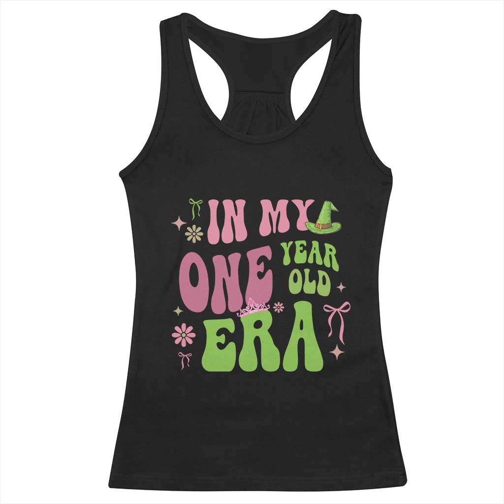 Baby Girl First Birthday Outfit Racerback Tank Top In My One Year Old Era Witch Pink Green TS10 Black Print Your Wear