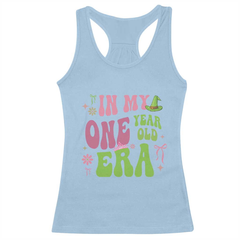 Baby Girl First Birthday Outfit Racerback Tank Top In My One Year Old Era Witch Pink Green TS10 Light Blue Print Your Wear
