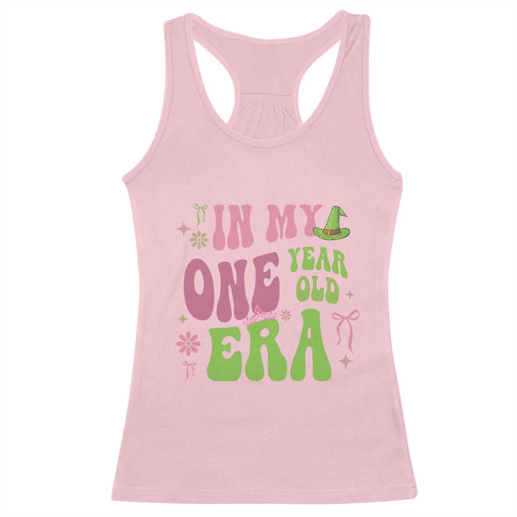 Baby Girl First Birthday Outfit Racerback Tank Top In My One Year Old Era Witch Pink Green TS10 Light Pink Print Your Wear