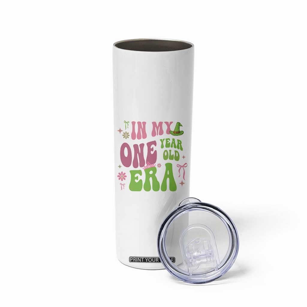 Baby Girl First Birthday Outfit Skinny Tumbler In My One Year Old Era Witch Pink Green TS10 Print Your Wear