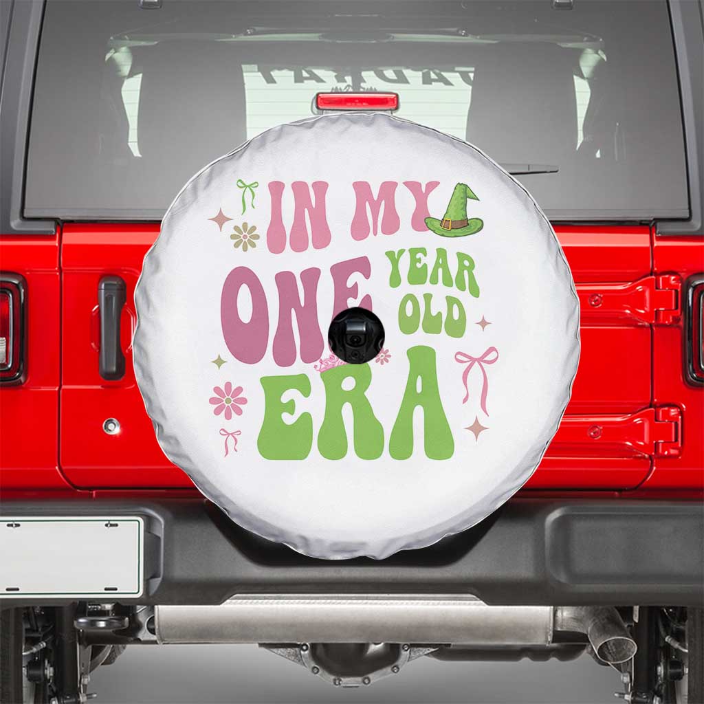 Baby Girl First Birthday Outfit Spare Tire Cover In My One Year Old Era Witch Pink Green TS10 White Print Your Wear