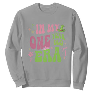 Baby Girl First Birthday Outfit Sweatshirt In My One Year Old Era Witch Pink Green TS10 Sport Gray Print Your Wear