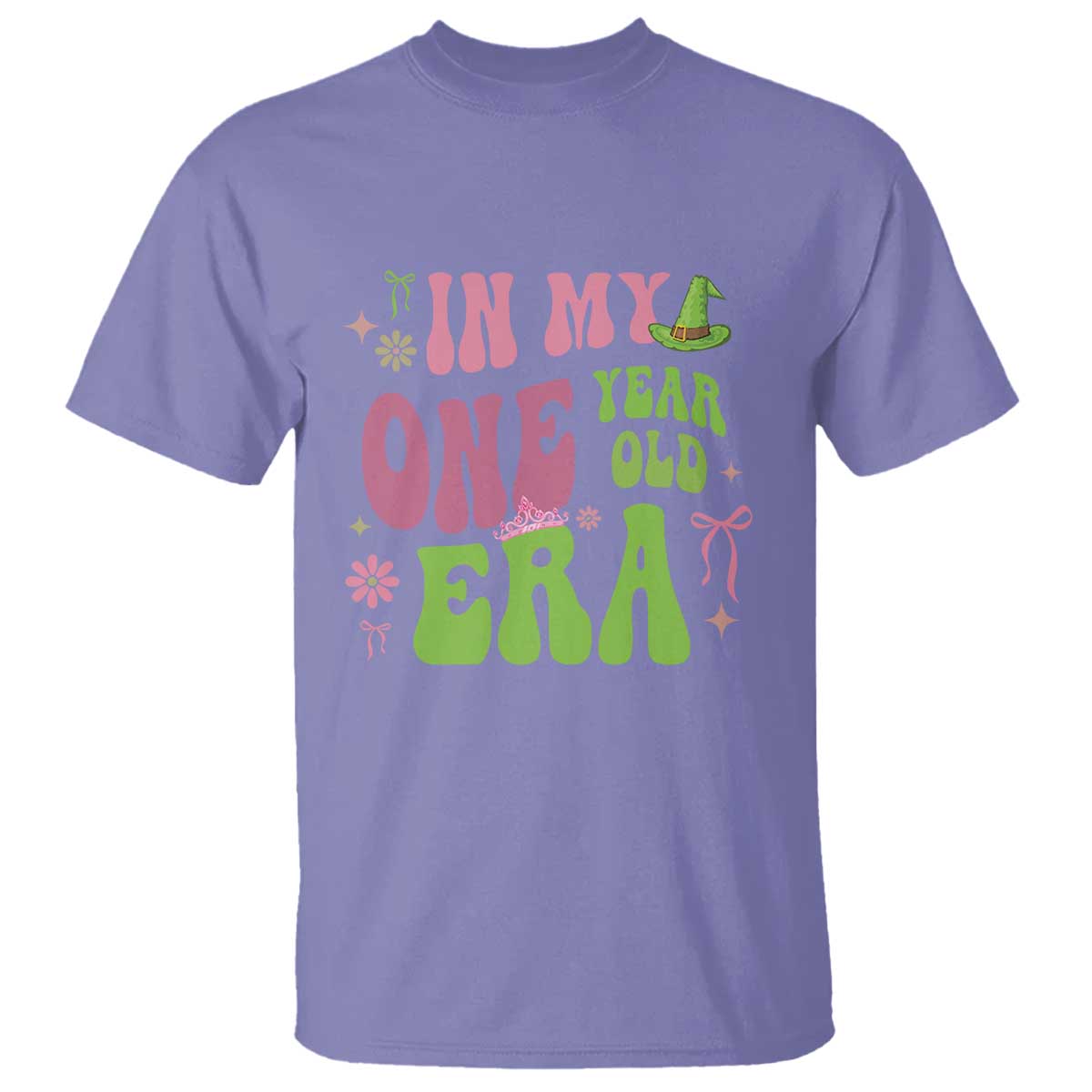 Baby Girl First Birthday Outfit T Shirt In My One Year Old Era Witch Pink Green TS10 Violet Print Your Wear