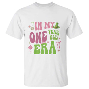 Baby Girl First Birthday Outfit T Shirt In My One Year Old Era Witch Pink Green TS10 White Print Your Wear