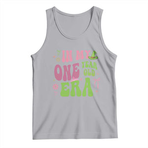 Baby Girl First Birthday Outfit Tank Top In My One Year Old Era Witch Pink Green TS10 Athletic Heather Print Your Wear