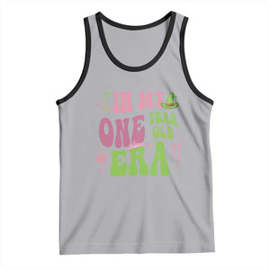 Baby Girl First Birthday Outfit Tank Top In My One Year Old Era Witch Pink Green TS10 Athletic Heather Black Print Your Wear