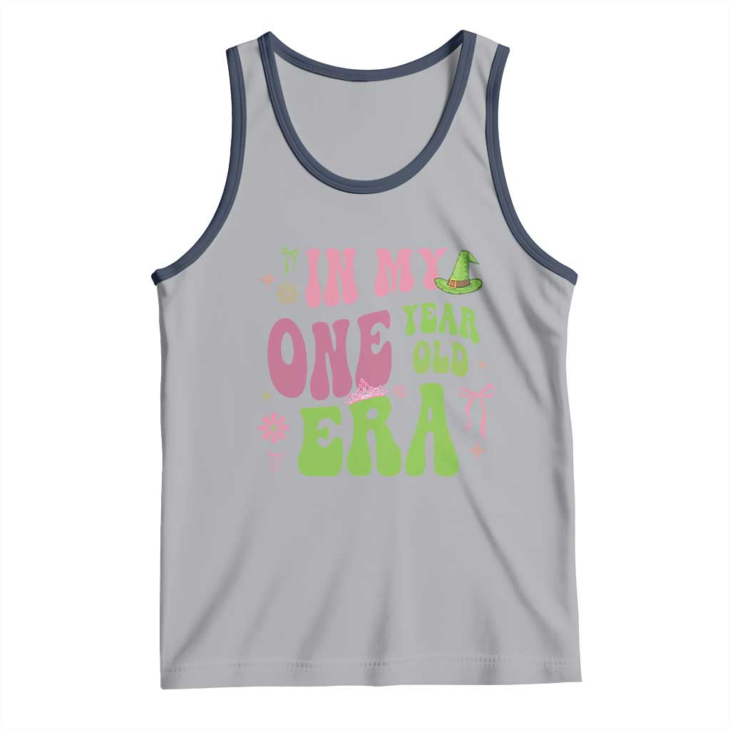 Baby Girl First Birthday Outfit Tank Top In My One Year Old Era Witch Pink Green TS10 Athletic Heather Navy Print Your Wear