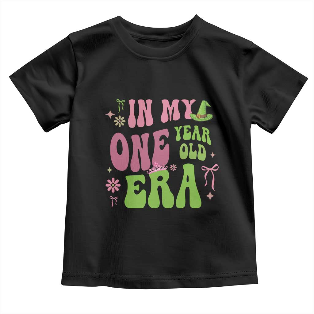 Baby Girl First Birthday Outfit Toddler T Shirt In My One Year Old Era Witch Pink Green TS10 Black Print Your Wear