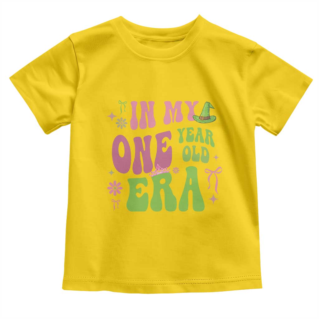 Baby Girl First Birthday Outfit Toddler T Shirt In My One Year Old Era Witch Pink Green TS10 Daisy Print Your Wear