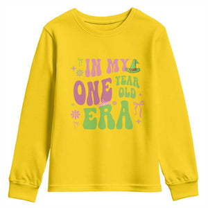 Baby Girl First Birthday Outfit Youth Sweatshirt In My One Year Old Era Witch Pink Green TS10 Daisy Print Your Wear