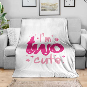 Two Birthday Girl Throw Blanket Pink 2nd Bday Im Two Cute TS10 Print Your Wear
