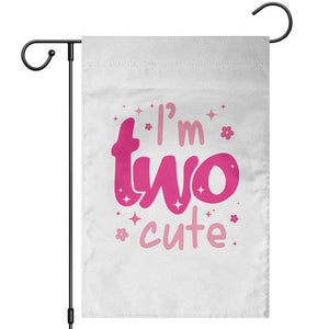 Two Birthday Girl Garden Flag Pink 2nd Bday Im Two Cute TS10 White Print Your Wear