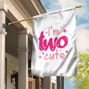 Two Birthday Girl Garden Flag Pink 2nd Bday Im Two Cute TS10 Print Your Wear