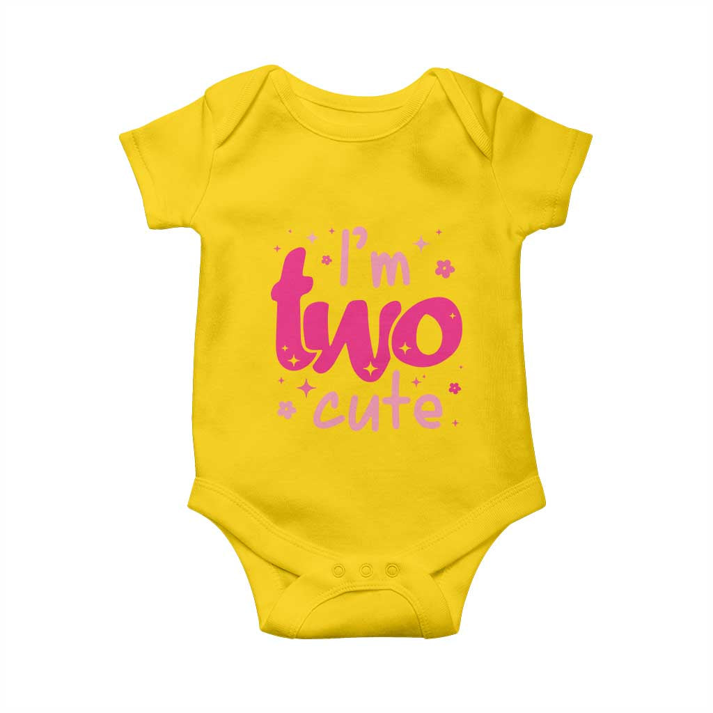 Two Birthday Girl Baby Onesie Pink 2nd Bday Im Two Cute TS10 Daisy Print Your Wear