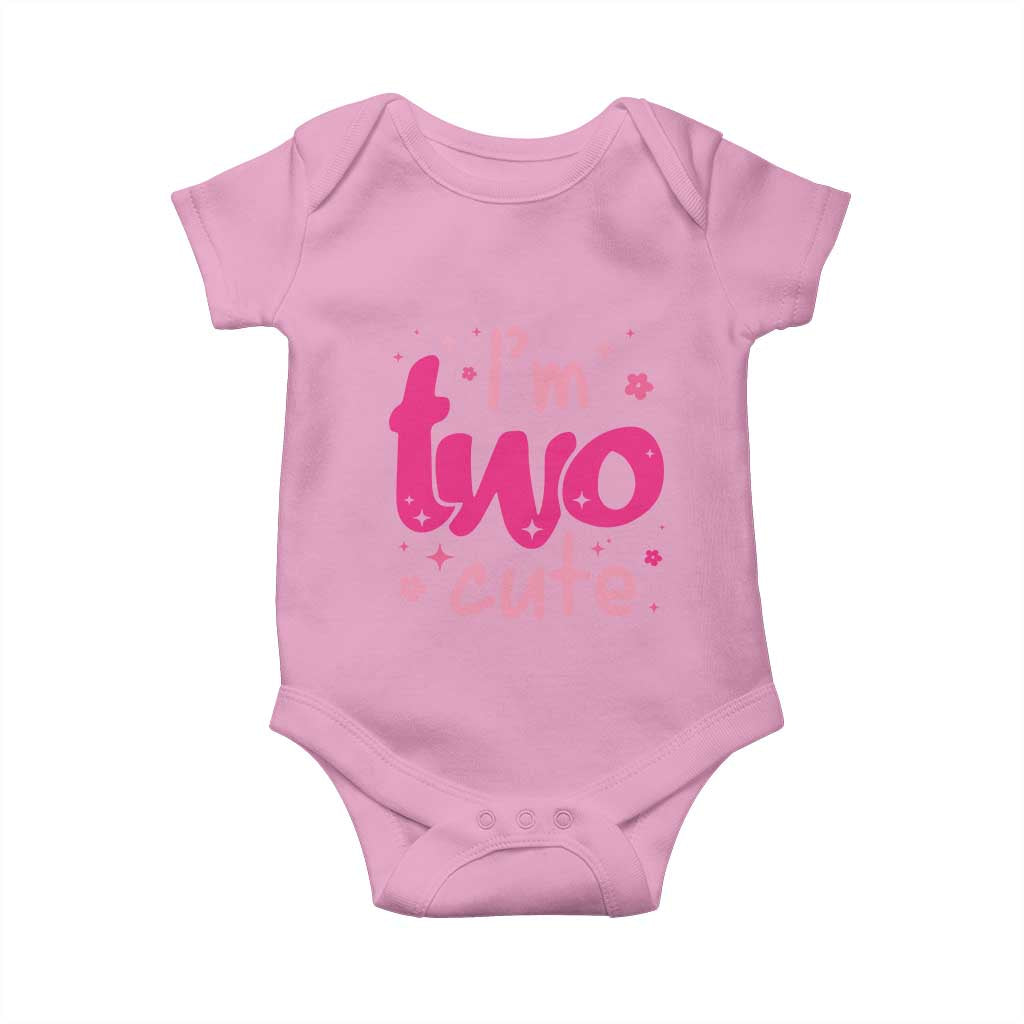 Two Birthday Girl Baby Onesie Pink 2nd Bday Im Two Cute TS10 Light Pink Print Your Wear