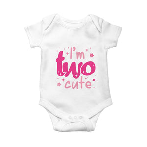 Two Birthday Girl Baby Onesie Pink 2nd Bday Im Two Cute TS10 White Print Your Wear