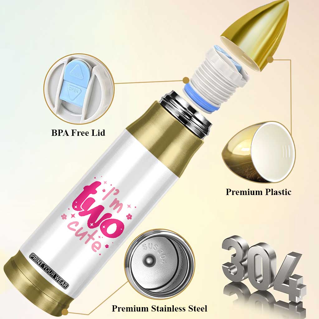 Two Birthday Girl Bullet Tumbler Pink 2nd Bday Im Two Cute TS10 Print Your Wear