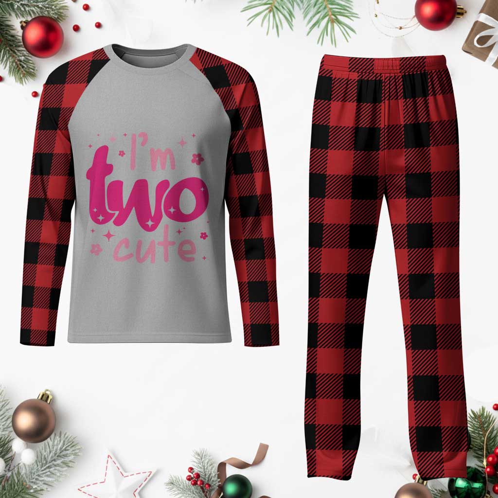 Two Birthday Girl Plaid Pajama Set Pink 2nd Bday Im Two Cute TS10 Buffalo Plaid Print Your Wear