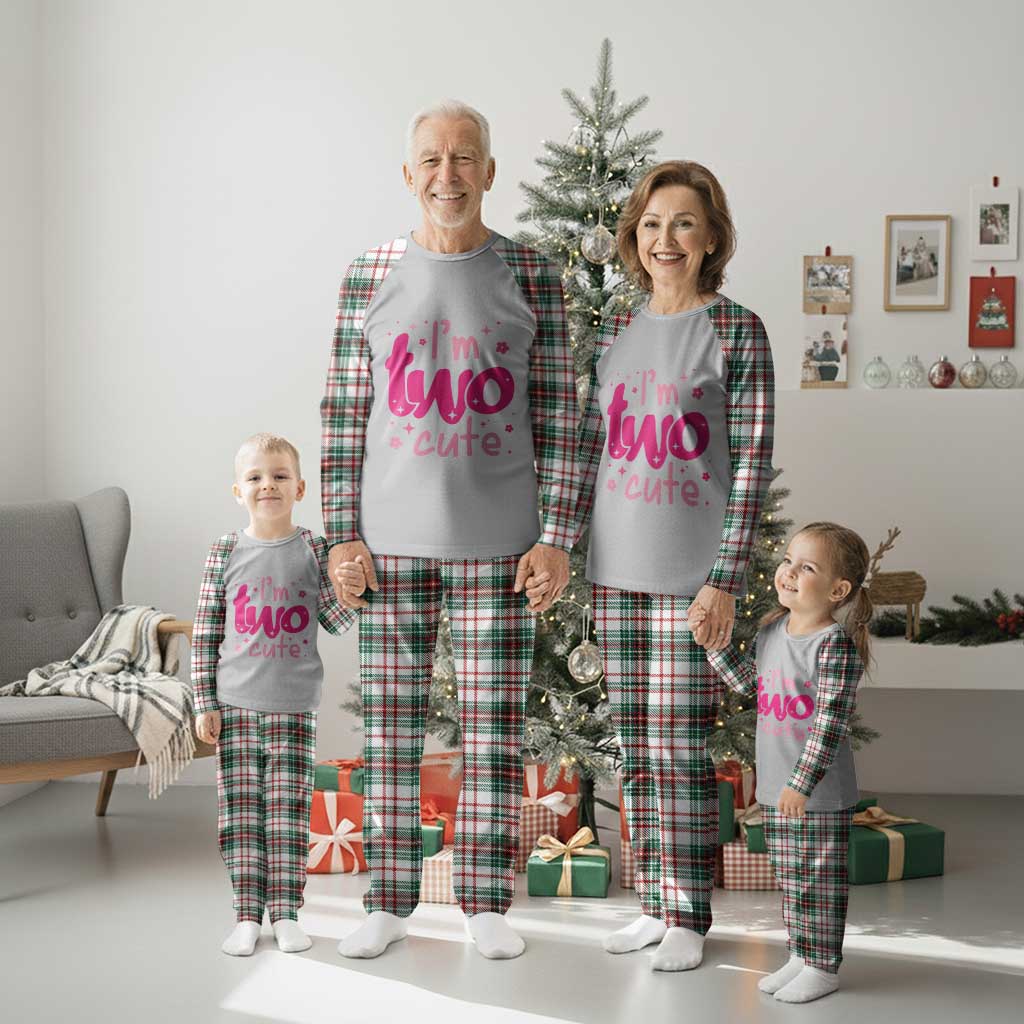 Two Birthday Girl Plaid Pajama Set Pink 2nd Bday Im Two Cute TS10 Christmas Plaid Print Your Wear