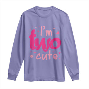 Two Birthday Girl Long Sleeve Shirt Pink 2nd Bday Im Two Cute TS10 Violet Print Your Wear