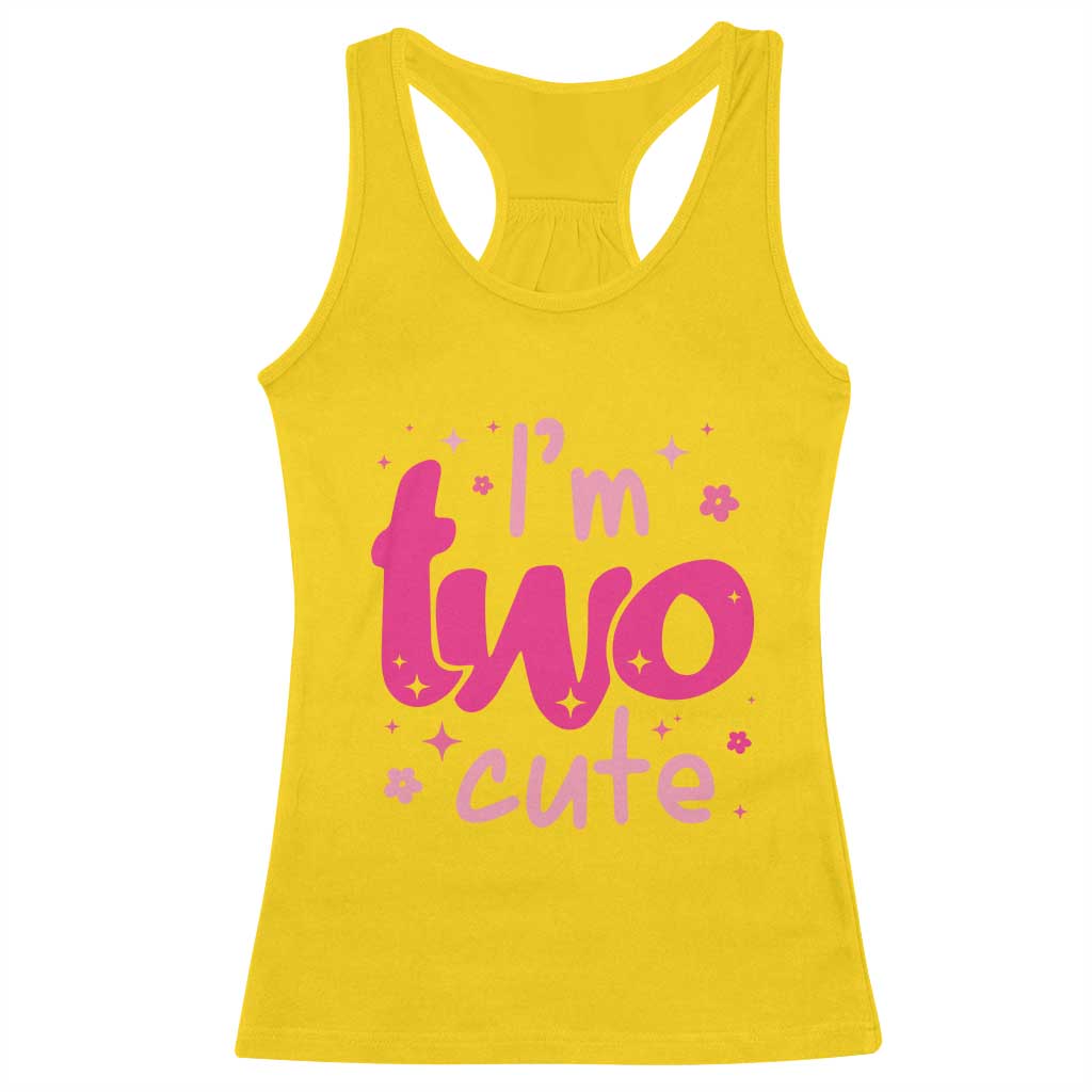 Two Birthday Girl Racerback Tank Top Pink 2nd Bday Im Two Cute TS10 Daisy Print Your Wear